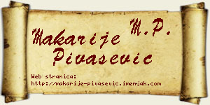 Makarije Pivašević vizit kartica